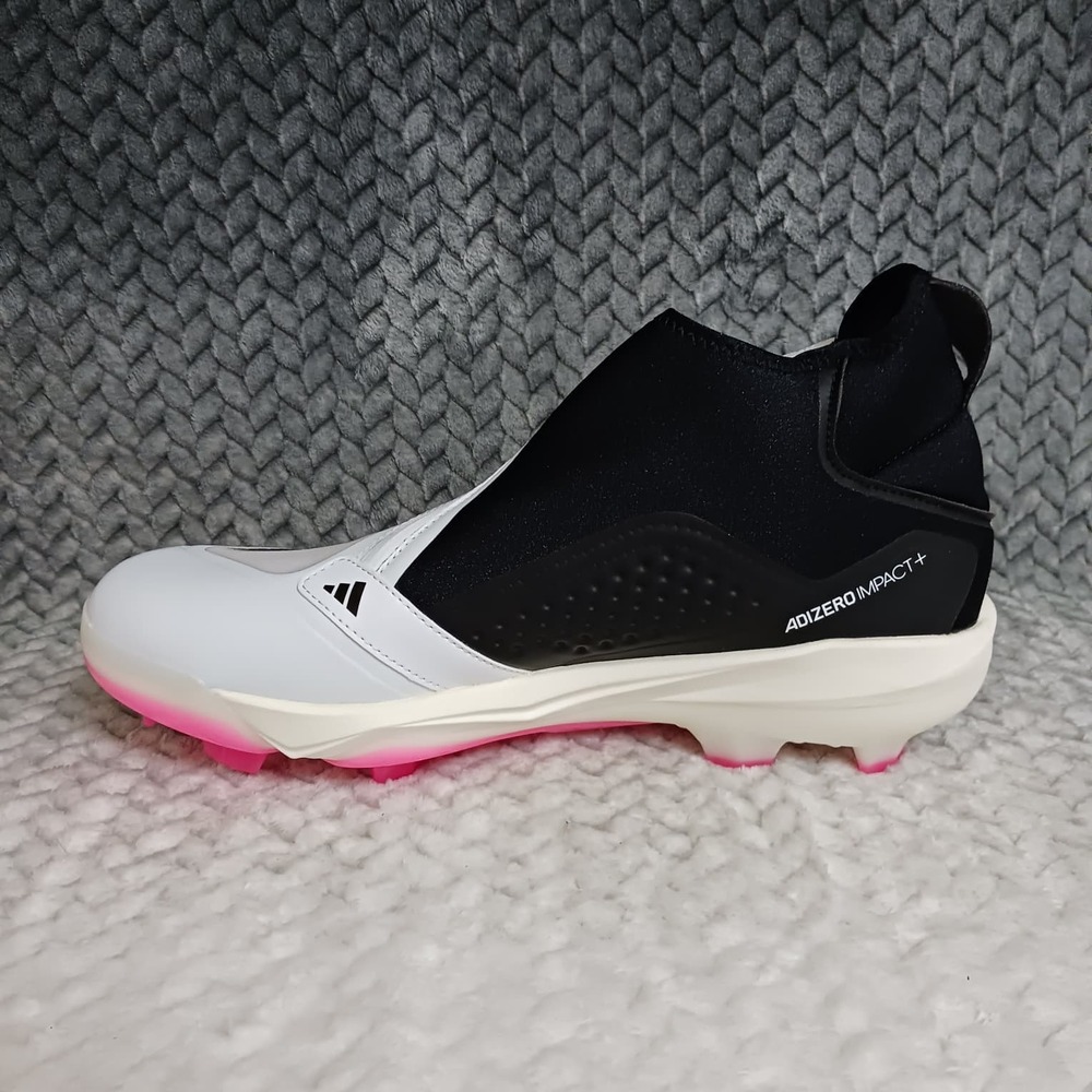 Adidas Adizero Impact+ TPU Men's Baseball Cleats White Black Pink Size 13 - Picture 8 of 10